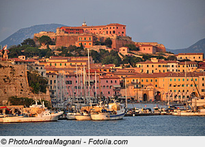 Blick auf Elba, Portoferraio