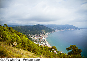 Blick auf Laigueglia, Ligurien