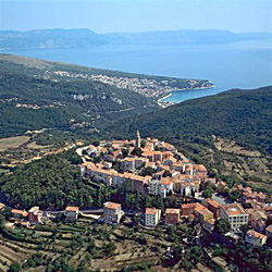 Die Stadt Labin in Istrien