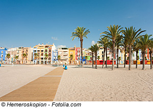 Strand bei Villajoyosa, Costa Blanca