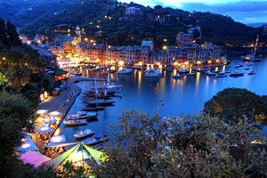 italienische Riviera - Portofino bei Nacht