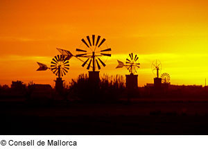 Urlaub in einer Ferienwohnung - Windmühlen auf Mallorca