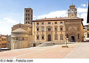 Der Marktplatz von Arezzo, Toskana