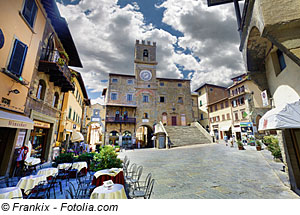 Marktplatz in Cortona, Toskana